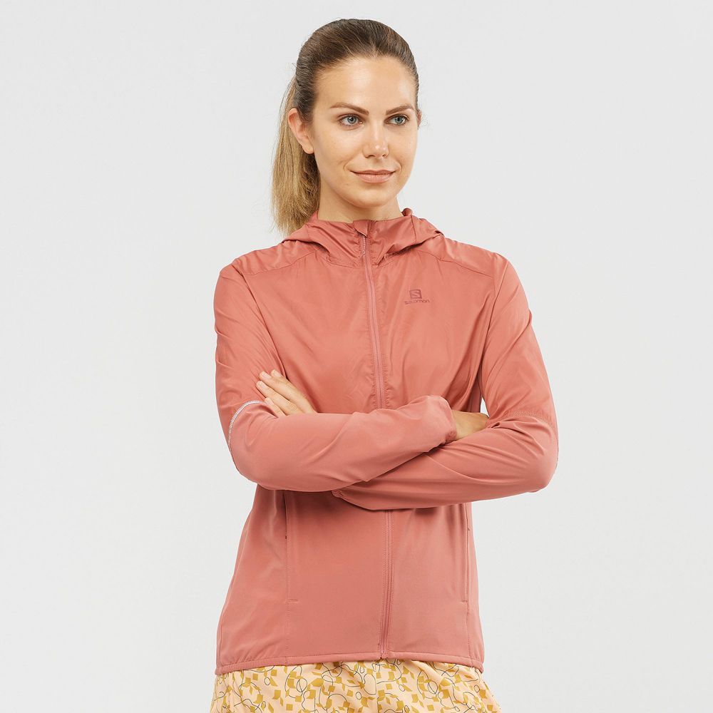 Vestes Salomon Femme Corail - Salomon AGILE WIND - France (5490-VNPTW)